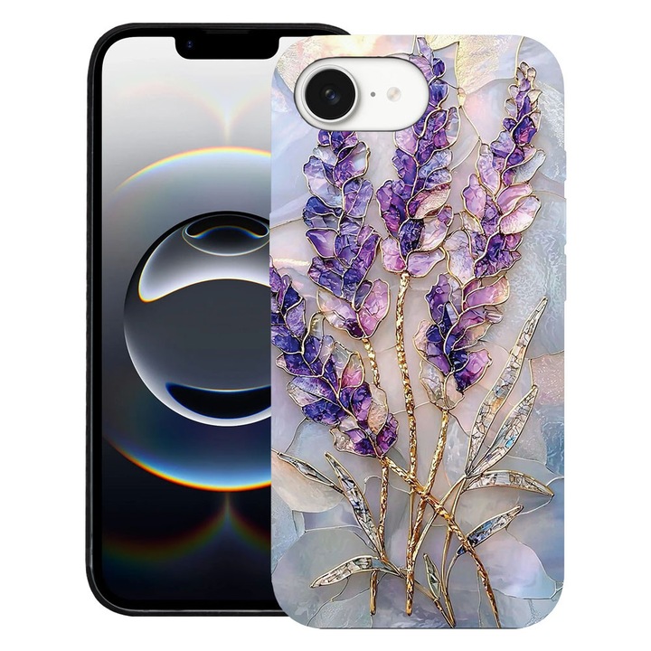 BestCase® Husa TPU Ultra Slim Compatibila cu Apple iPhone 16e / iPhone 17e, Floral - Golden Hydrangea, 1992024 B 2080