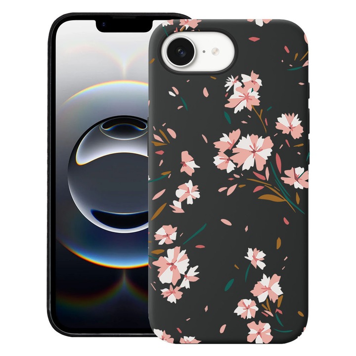 BestCase® Husa TPU Ultra Slim Compatibila cu Apple iPhone 16e / iPhone 17e, Floral - Pastel Rose, 1992024 B 2034