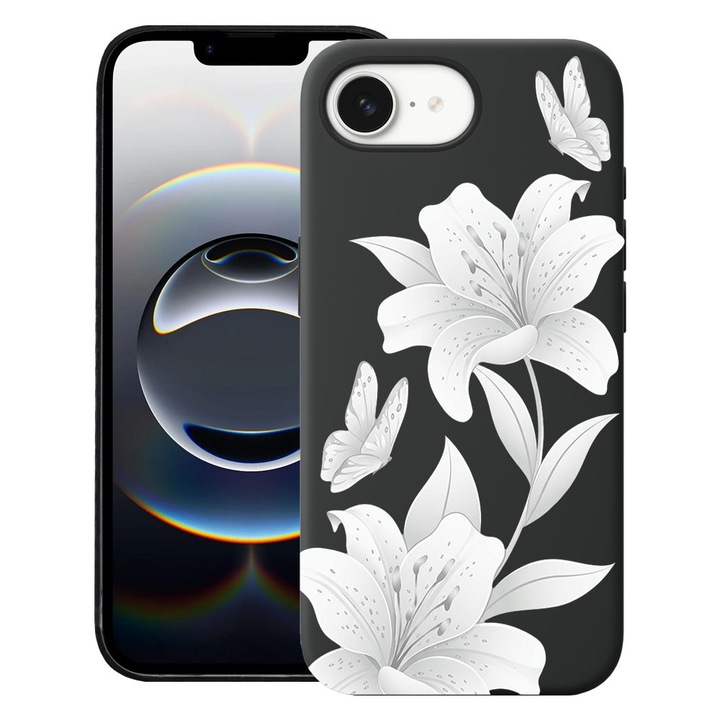 BestCase® Husa TPU Ultra Slim Compatibila cu Apple iPhone 16e / iPhone 17e, Floral - Elegant White Lotus, 1992024 B 2069