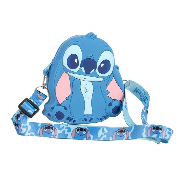 Rucsac școlar Disney Lilo și Stitch, geantă din silicon, 13x14cm