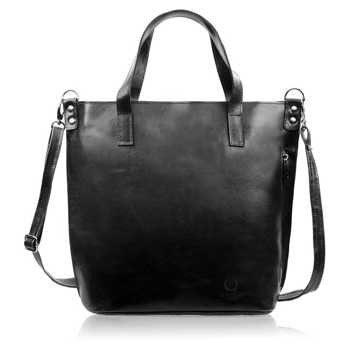 Női válltáska Bőr Klasszikus Shopper fekete Paolo Peruzzi Z-59-Bl