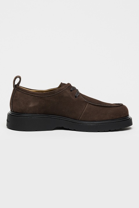 CALVIN KLEIN, Велурени обувки Derby, Тъмнокафяв