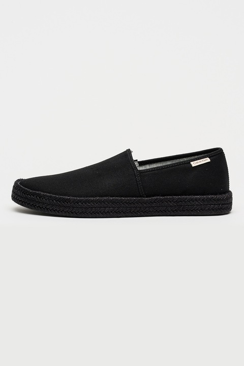 CALVIN KLEIN, Espadrile slip-on din material textil, Negru, 43