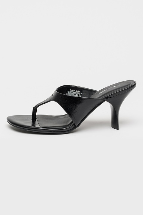 CALVIN KLEIN, Papuci cu toc, de piele Elisa, Negru