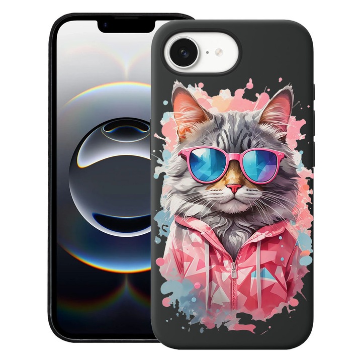 BestCase® Husa TPU Ultra Slim Compatibila cu Apple iPhone 16e / iPhone 17e, Shopping Queen Cat, 1992024 B 2013