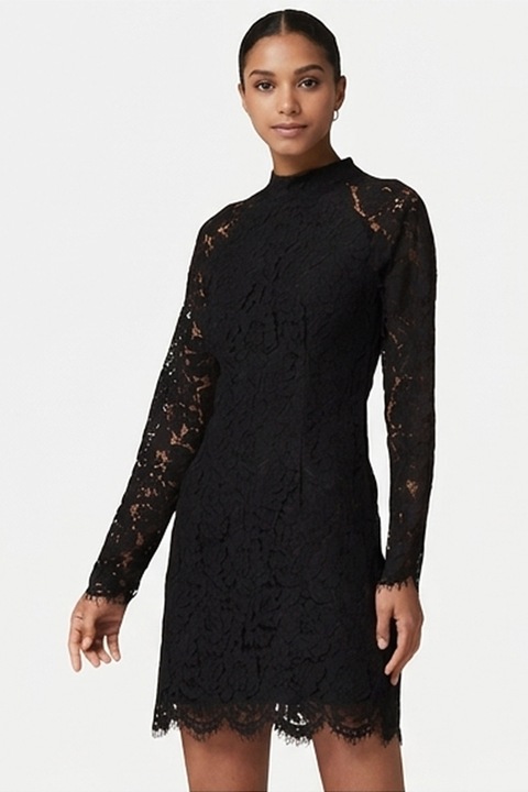 Дамска къса рокля Truth & Fable *2674353 16037-ROC-3, Дантела, Памук, Вискоза, Черен