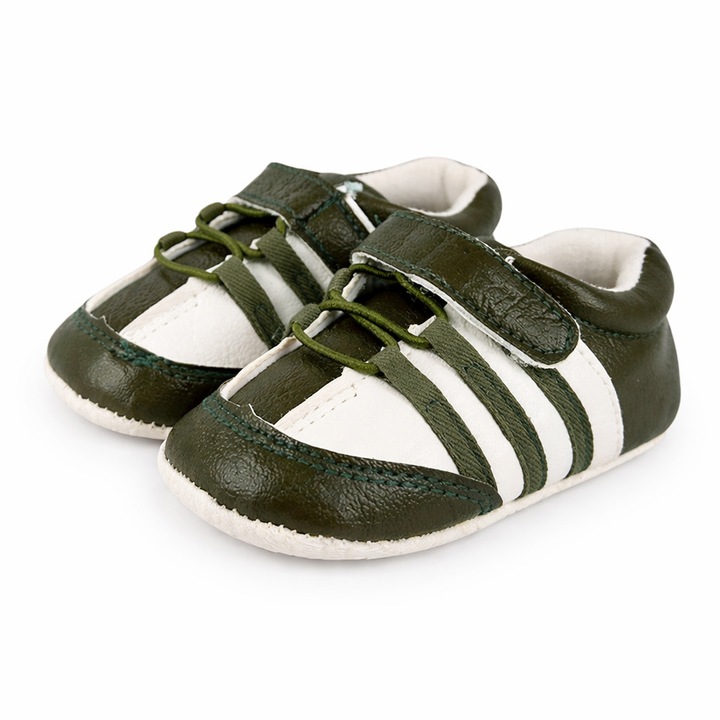 Botosei bebeluși Chippo 30107, 3 benzi, Alb/Verde masliniu