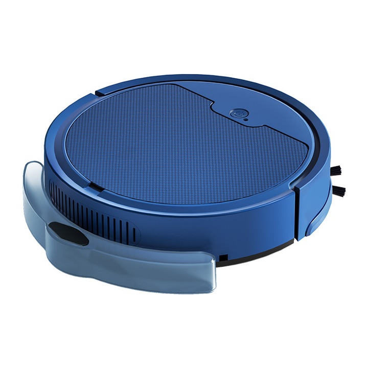 Aspirator robotizat, Aiorber, compatibil cu Wi-Fi, baterie de 3000 mAh, cos de gunoi etans de 510 ml, capabil sa aspire, sa mature si sa sterge, incarcare automata, controlat prin aplicatie, albastru