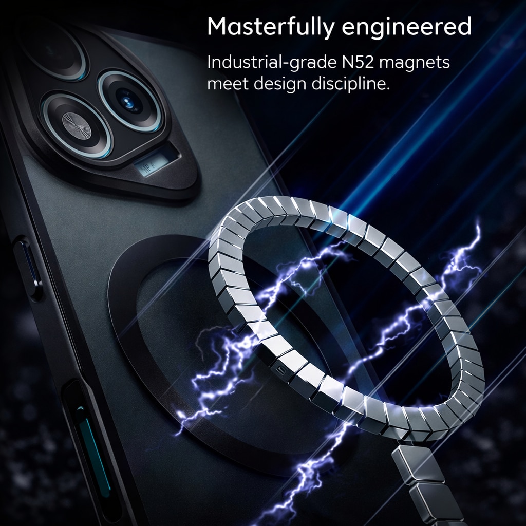 Husa Fortify MagSafe pentru Samsung Galaxy S22 5G, Hard TPU Case, Colturi Airbag, Magnetica, Matte Structure Anti-Shock, Neagra