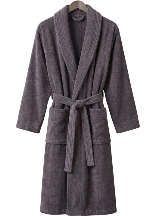 Halat baie, 100% bumbac, 380 GSM, gri, 3XL