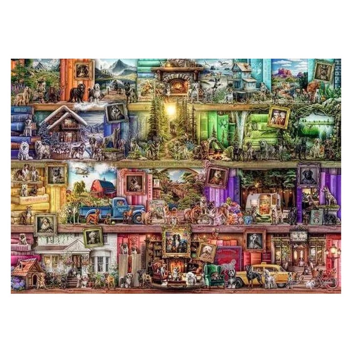 Puzzle 1000 db - Kutyus könyvtár