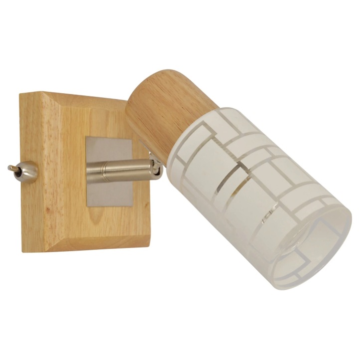 Aplica Aldo KL-9110, 1xE14, lemn natur si alb, stil clasic, IP20