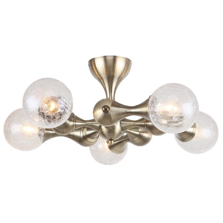 Plafoniera Cyclone KL105000, 5xE14, bronz si transparent, design modern, IP20