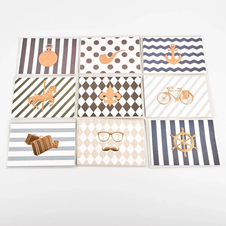 Set 18 Carduri Cadou cu Plic, 9 Modele, Multicolor, 14.5x10cm pentru Cadouri Universale