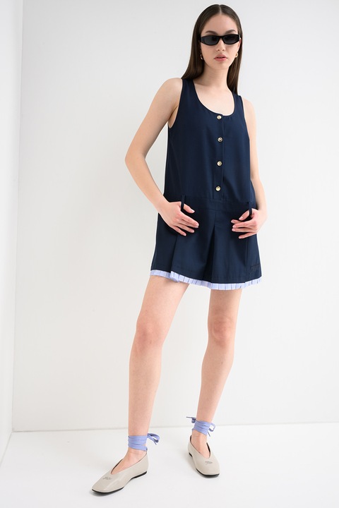 Tommy Jeans, Къса рокля с дизайн 2 в 1, Избелял флот