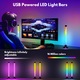 Комплект 2 LED лампи Qova, RGB Smart, 360 светлинни ефекта, Амбиентни за телевизор и игри, Управление чрез приложение Tuya WiFi + дистанционно управление, USB интерфейс, Синхронизация с музика, 16 милиона цвята, Амбиентно осветление