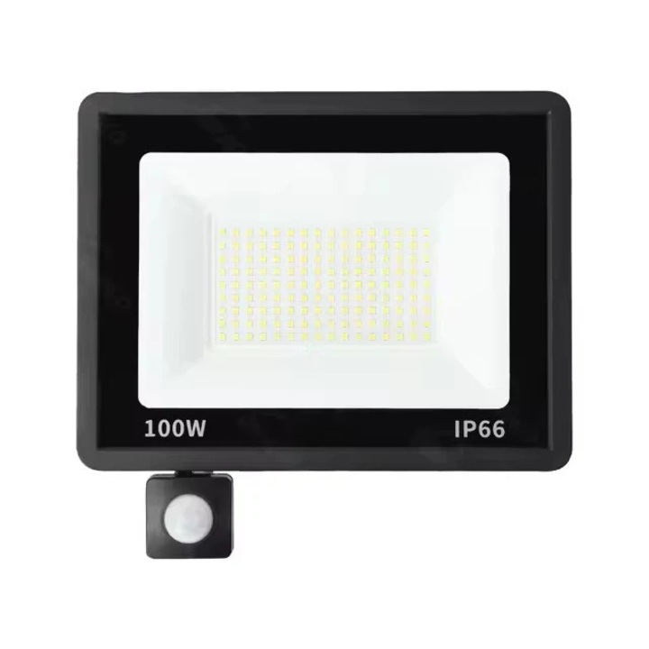 Proiector LED RFAN, Rezistent la Apa IP66, 100W, 6000K, 27.1x25.5x4.2cm