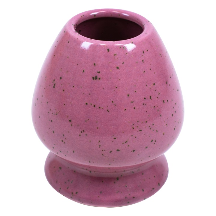 Suport Chasen Kusenaoshi Beri, 7 cm, Suport Ceramic Pentru Pamatuf Matcha, Culoare Roz, Editie Limitata, Beri