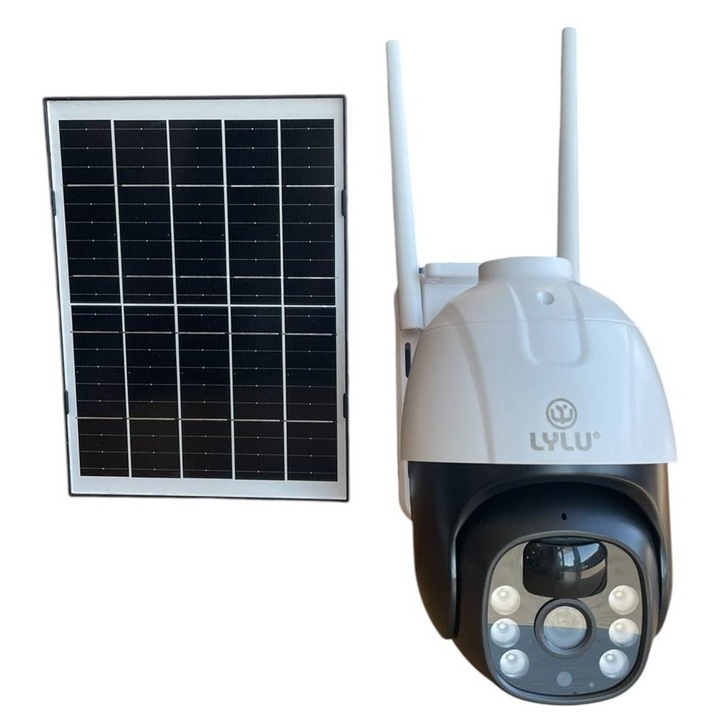 Соларна камера 3304, видео и аудио наблюдение, въртяща, Wi-Fi, 4G SIM, 12MP, IP67, ICSEE