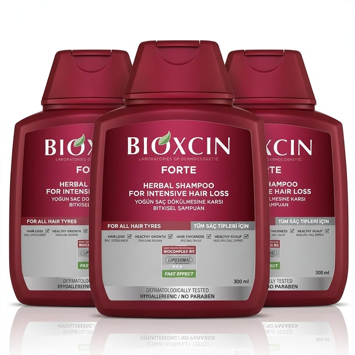Bioxcin Forte Sampon 3x300 ML Avantaj Pack Impotriva Caderii Parului