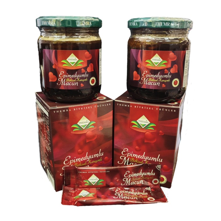 Magiun afrodisiac Themra, 2 borcane 240g + 2 plicuri 12g cadou, natural, rapid, pentru creșterea libidoului și potenței