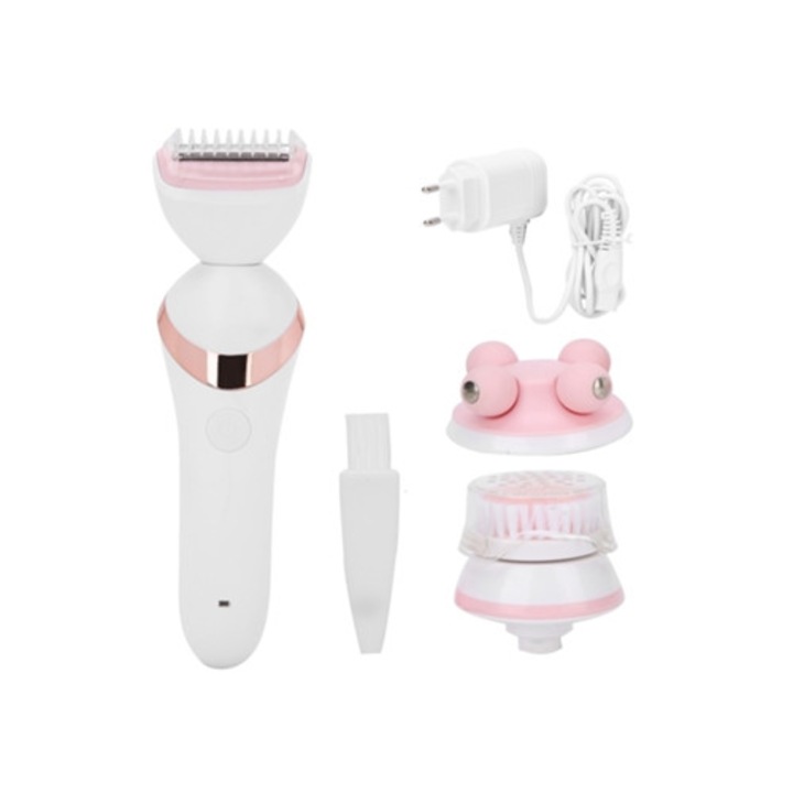 Epilator electric 3 in 1, trimmer si ras pentru femei, set