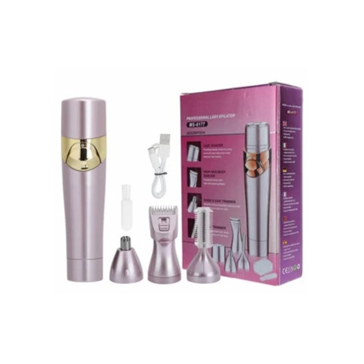 Epilator multifunctional 4 in 1 pentru femei, set