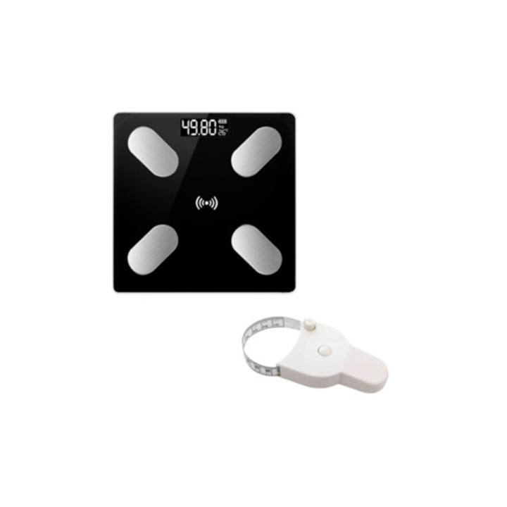 Cantar corporal digital, afisaj LCD iluminat, analiza compozitiei corporale, indicator de suprasarcina