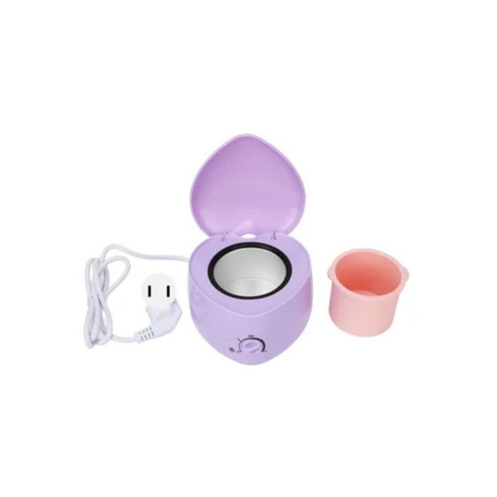 Mini aparat electric pentru topit ceara, container in forma de inima, accesorii depilare