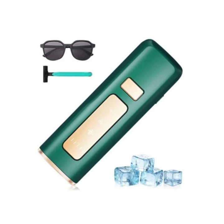 Epilator compact, tehnologie avansata IPL, racire fara durere, rosu