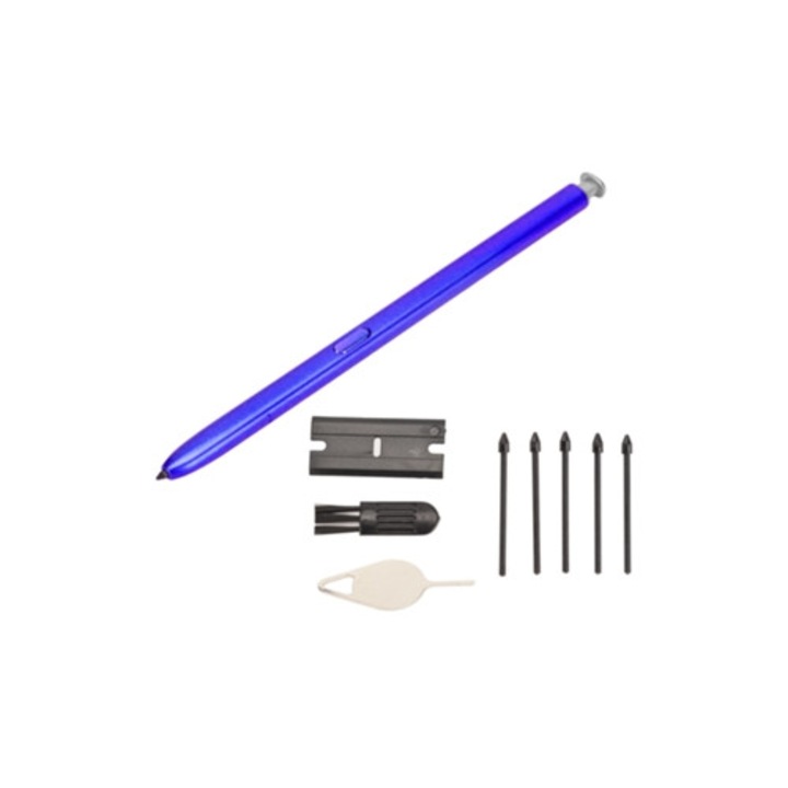 Stylus universal cu sensibilitate ridicata pentru ecran tactil, argintiu, cu varfuri de inlocuire
