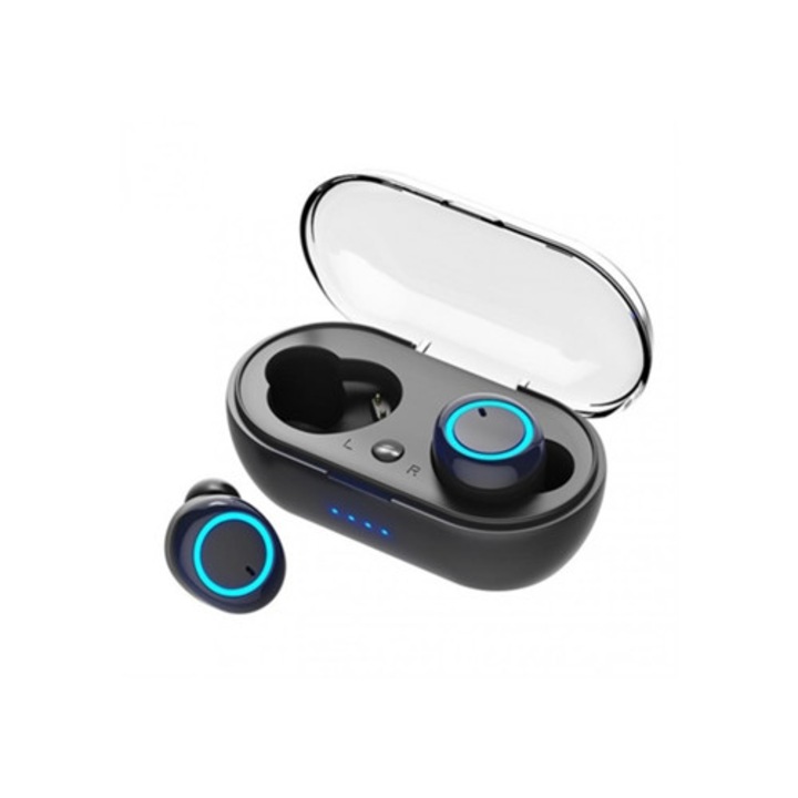 Casti Wireless A2 In-Ear Bluetooth, pentru sport, muzica si apeluri, negru