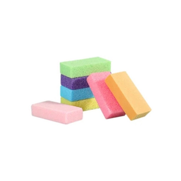 Set de 7 pile cosmetice exfoliante colorate, galben deschis, mov, albastru, roz, galben inchis, verde, roz deschis