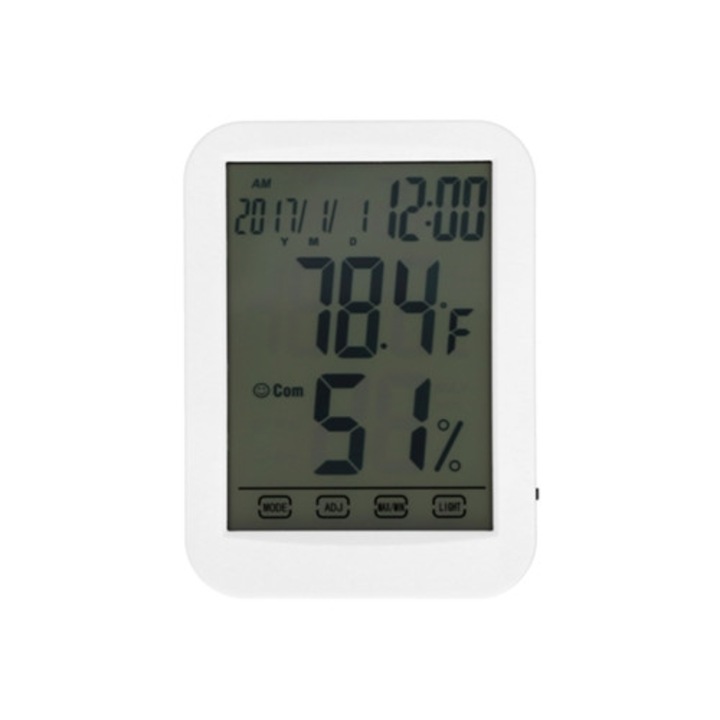 Termometru digital cu higrometru, touchscreen LCD, pentru acasa si birou