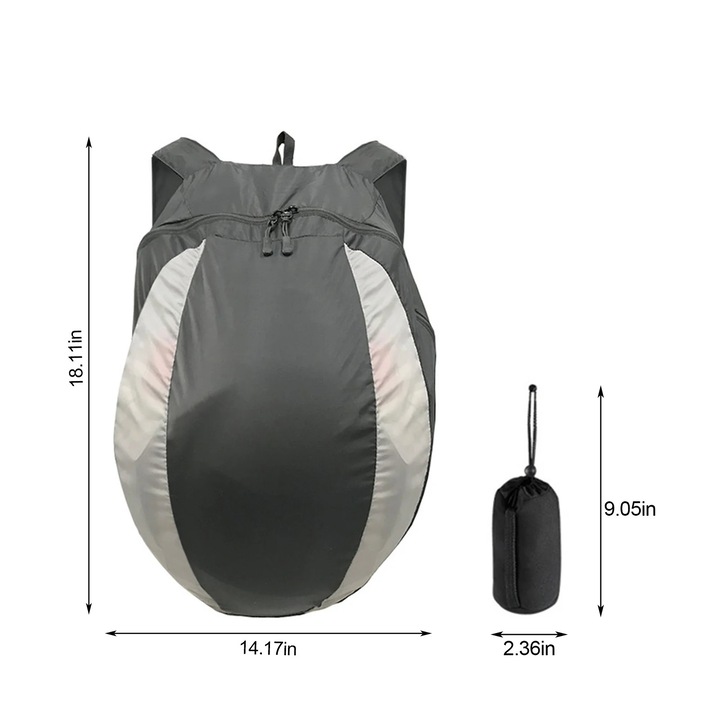 Rucsac pentru cască, 28 L, material nylon, pliabil, negru, pentru bărbați