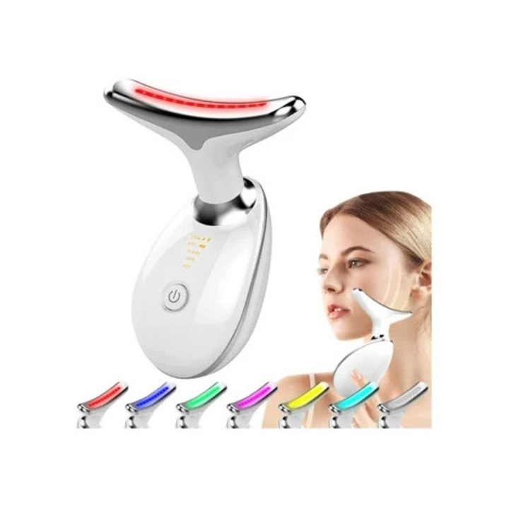 Masaj facial, Es-1081, terapie cu lumina rosie, 7 moduri, alb