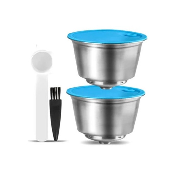 Set de 2 capsule reutilizabile din otel inoxidabil pentru Nescafe Dulce Gusto Mini Me