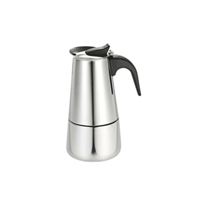 Espressor pentru aragaz, 200ml, 4 cani, inox, argintiu