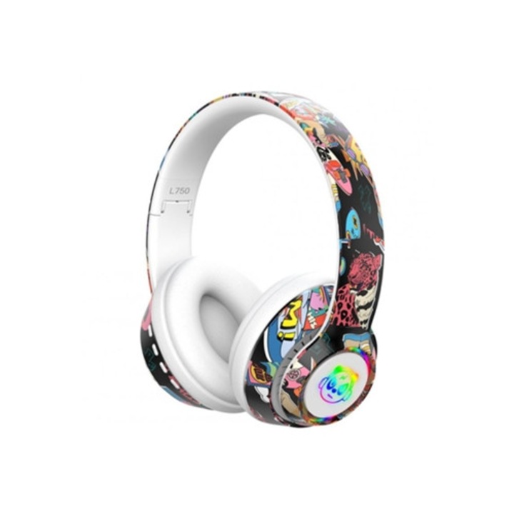 Casti Wireless Graffiti Bluetooth, pliabile, reducere zgomot alb
