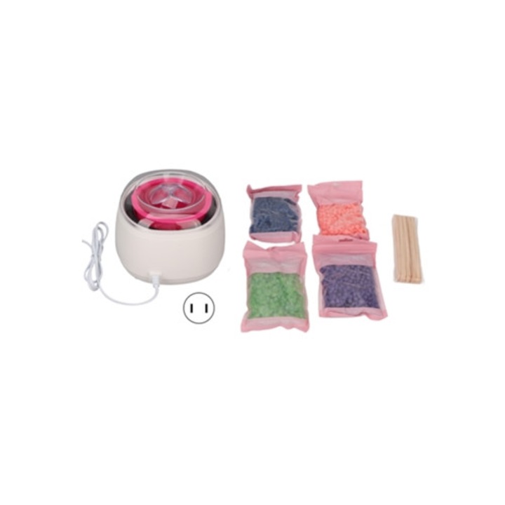 Kit incalzitor ceara alba cu 4 pungi de ceara dura pentru epilare