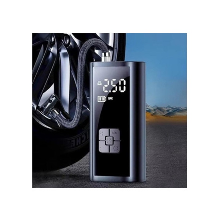 Compresor de aer portabil 12V, pompa de aer cordless, 150 PSI, pentru anvelope auto, motociclete si mingi