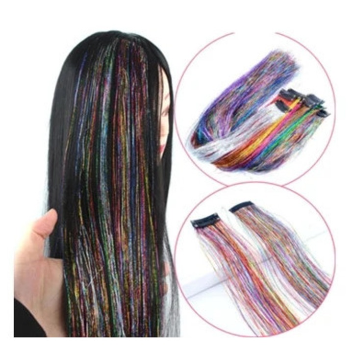 Set extensii de par colorate, extensii fara cusaturi, 10 bucati