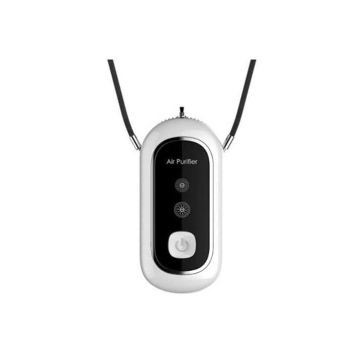 Purificator de aer portabil, mini, alb, cu ventilator integrat, 160 milioane ioni negativi