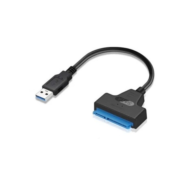 USB 3.0 - SATA adapter SSD/HDD 2.5"-hez, gyors adatátvitel, fekete színű