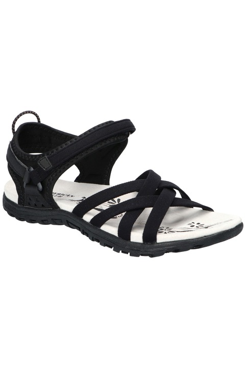 Sandale dama American Club HL218, cu brant din piele naturala, inchidere velcro si talpa antiderapanta, Negru