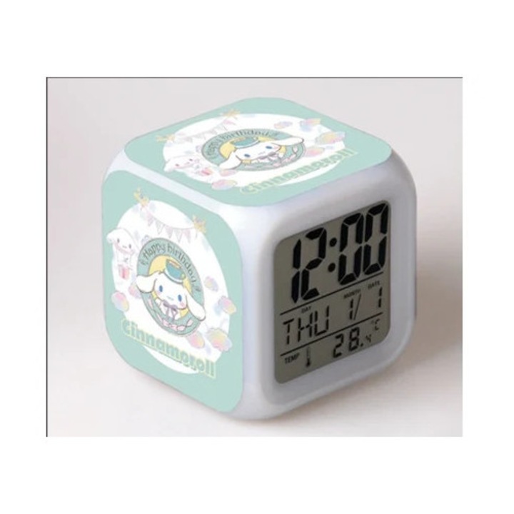 Ceas decorativ LED digital animat 38cm pentru patutul bebelusului, stil 11