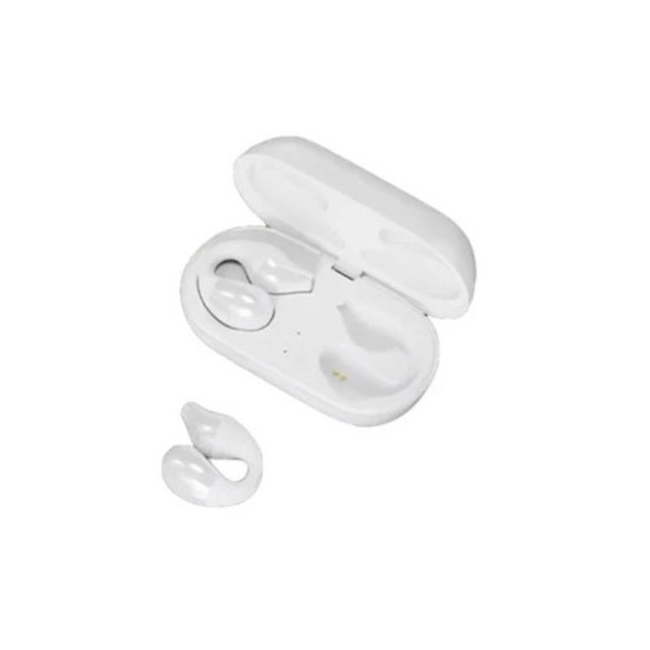 Casti Wireless S03 Bluetooth 5.2 cu Microfon, Noise Cancelling, Alb