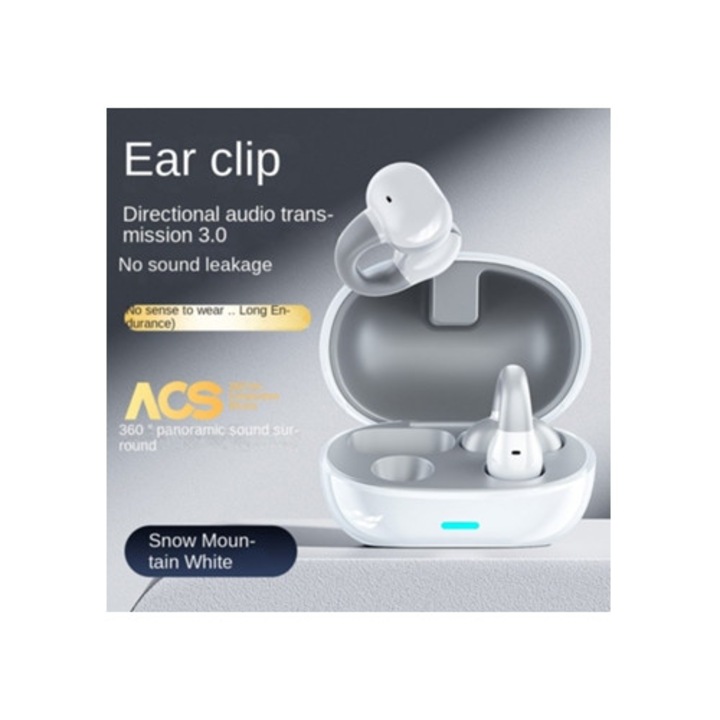 Casti Wireless Bluetooth, Conductie osoasa, 5.3, Alb