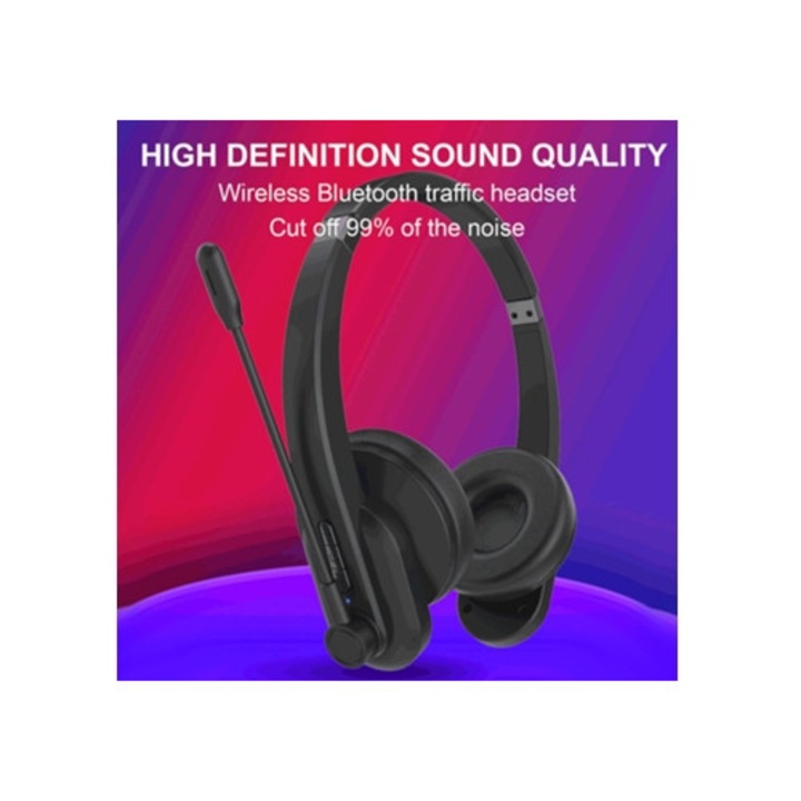 Casti Wireless Bluetooth cu Microfon V5.0, Set Office