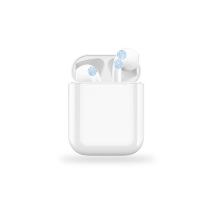 Casti Wireless UISAVE i12 TWS cu anulare a zgomotului, control tactil, alb